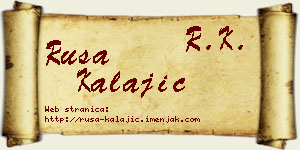 Rusa Kalajić vizit kartica